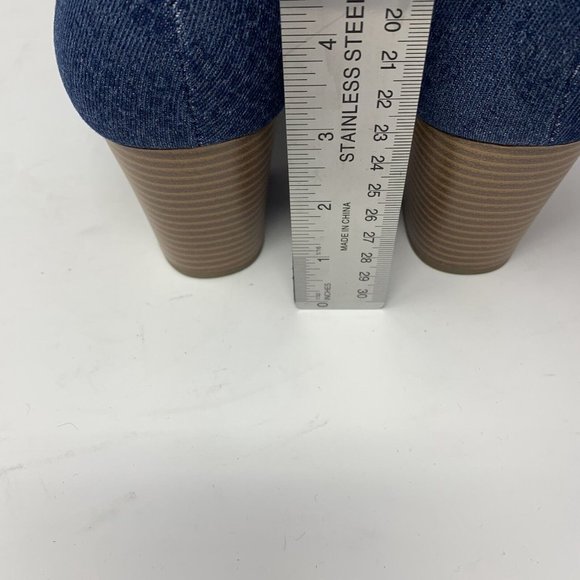 Style & Co Masrinaa Ankle Booties Women's 5.5M Blue Snake Denim Side Zip‎ S0646 - Picture 6 of 10